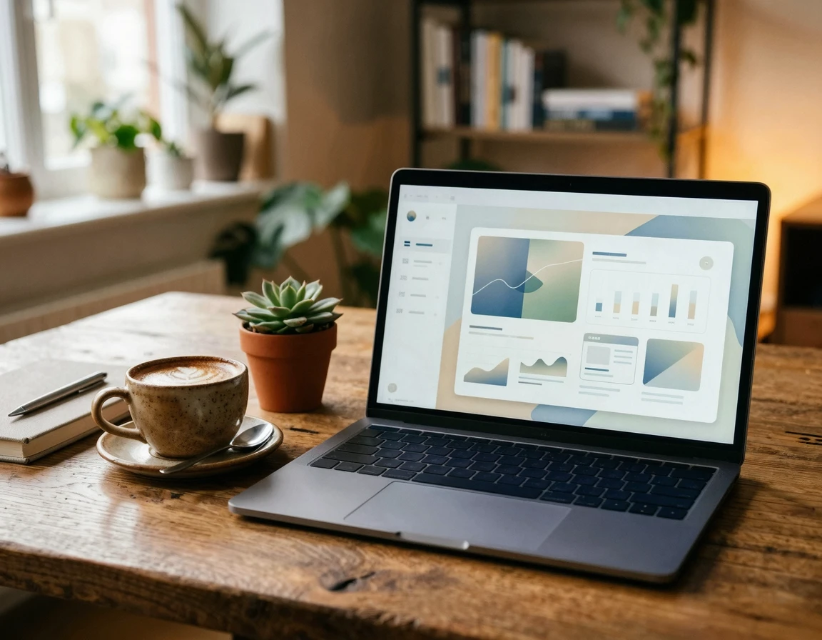 노트북으로 전자소송을 준비하는 모습