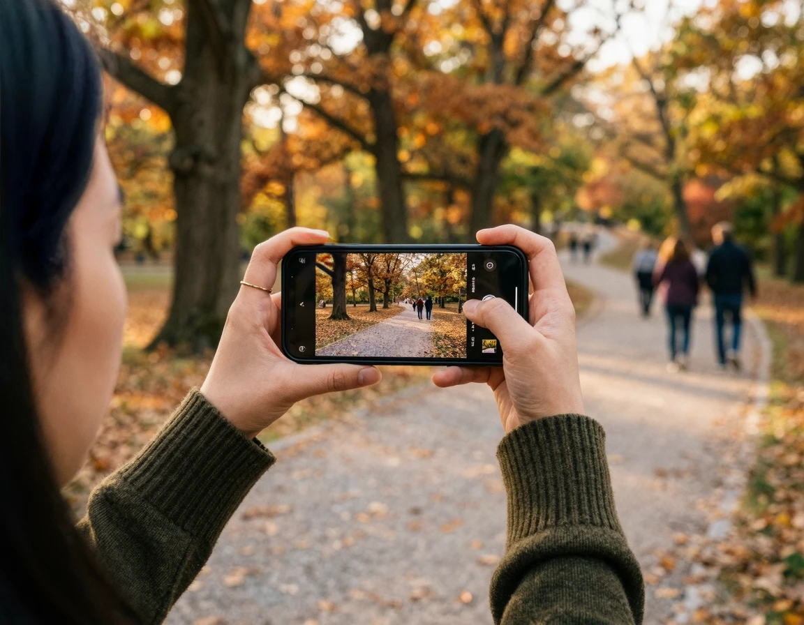스마트폰으로 사고 현장 증거를 수집하는 모습