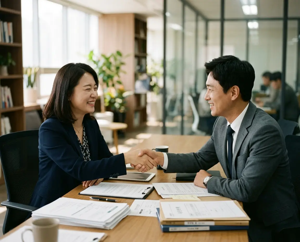성공적인 합의와 악수